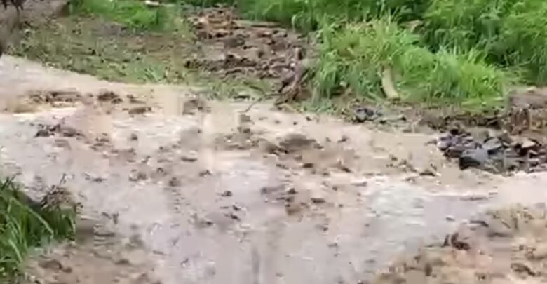 Causa lluvia afectaciones en Chapala. Foto: Captura de video.