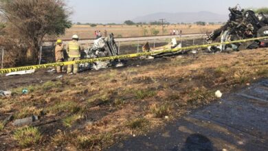 Choque en autopista, tramo Ocotlán. Foto: PC Jalisco.