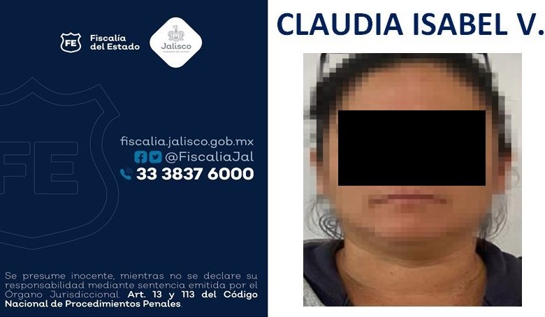 Claudia Isabel V. Foto: Fiscalía del Estado de Jalisco.