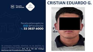 Cristian Eduardo G. detenido en Ocotlán. Foto: Fiscalía