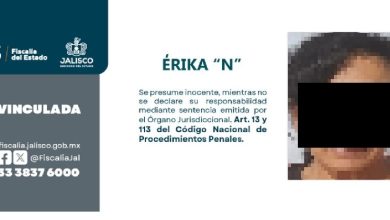 Detienen a mujer por presunto homicidio en Ocotlán. Foto: Fiscalía.