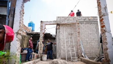 Construyen espacios dignos para familias ocotlenses. Foto: Cortesía.